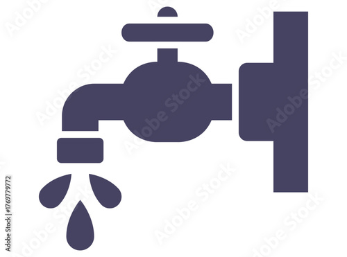 Water tap black icon. Flat illustration.