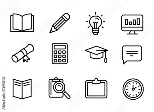 Set of education and learning icons