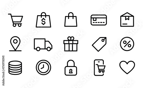 Set of shopping and ecommerce icons