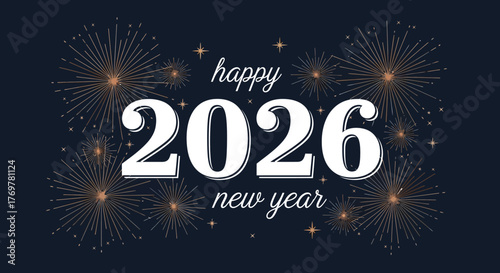Celebrate 2026 with Sparkling New Year's Eve Fireworks Display Greeting Card