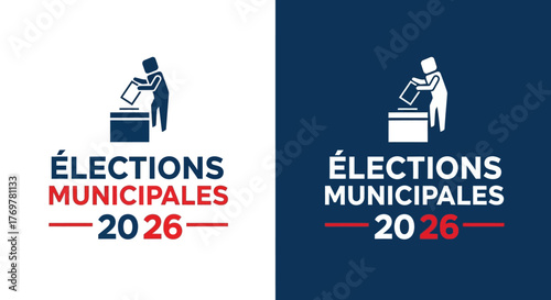 Municipal Elections 2026 Illustration of a Person Casting a Vote in a Symbolic Ballot Box
