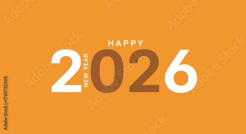 Happy New Year 2026 A Vibrant and Optimistic Celebration in Bold Typography