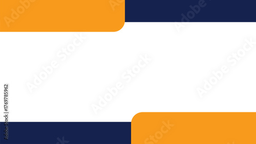 Clean Professional White Background With Dark Navy Blue And Bright Orange Corners Corporate Business Design Template