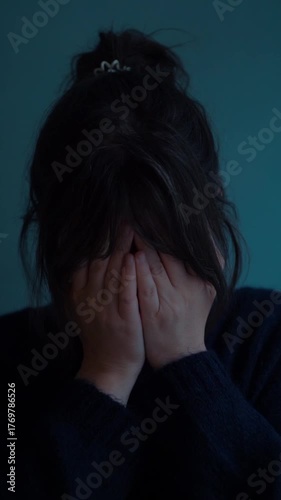Depressed Woman Portrait. Emotional Mental Health Concept