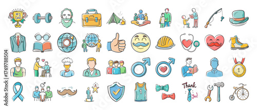 Vector collection of diverse icons for general use scalable illustration eps