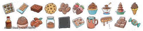 Assorted chocolates vector illustration collection scalable icon gift box sweet treats