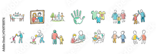 Family dinner table illustration vector icon scalable eps family gathering meal together