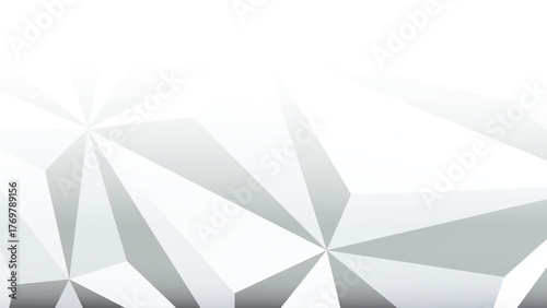 Clean White And Grey Abstract Background Design With Geometric Low Poly Diamond Triangle Shapes Presentation Template