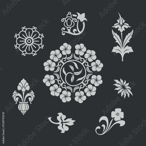 Decorative elements. Vector illustration.