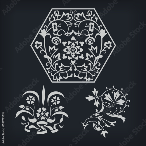 Decorative elements. Vector illustration.
