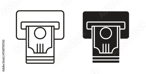 atm cash icon. Symbol, logo illustration. graphic icon set