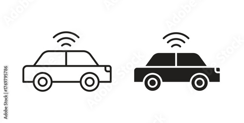 Autonomous car icon. Symbol, logo illustration. graphic icon set