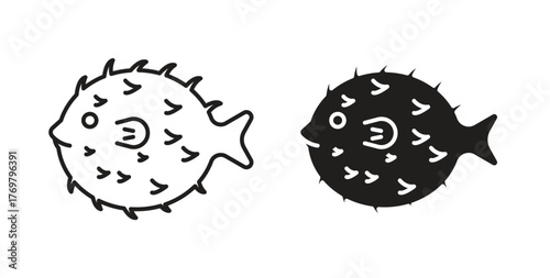 Blowfish icon. Symbol, logo illustration. graphic icon set