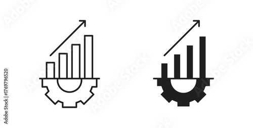 Business performance icon. Symbol, logo illustration. graphic icon set
