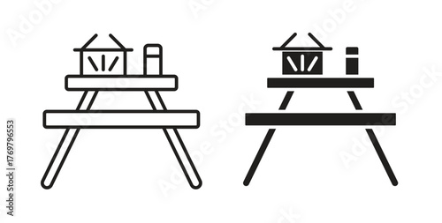 Camp table icon. Symbol, logo illustration. graphic icon set