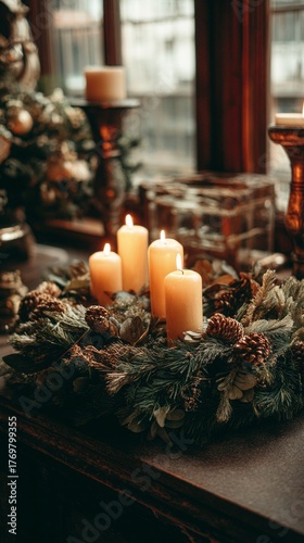 candles in an Advent wreath.