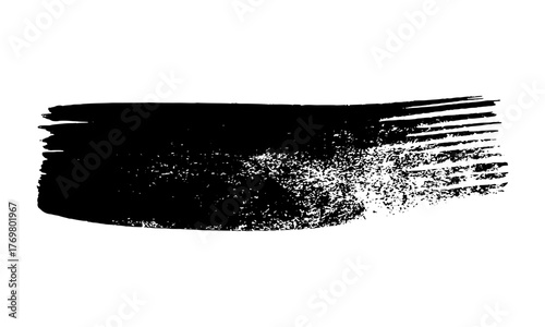Black brush stroke on white background