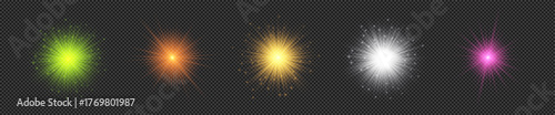 Set of light effects of lens flares