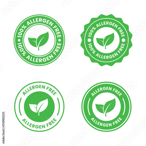 Allergen free label or Allergen free symbol vector isolated in flat style. Best Allergen free label vector for product packaging design element. Allergen free symbol for packaging design element
