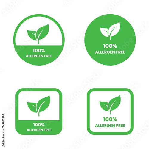 Allergen free label or Allergen free symbol vector isolated in flat style. Best Allergen free label vector for product packaging design element. Allergen free symbol for packaging design element