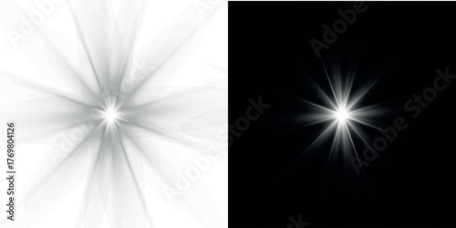 Star background with red flash, space beam and shining sparkle png.