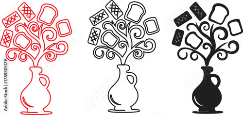 Abstract floral arrangement in a pitcher three ways