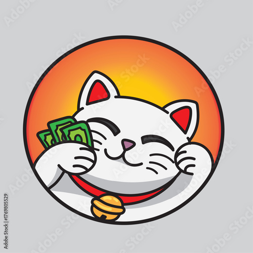 Fortune cat, illustration of luck in business