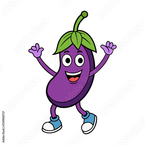 eggplant dancing like a disco star