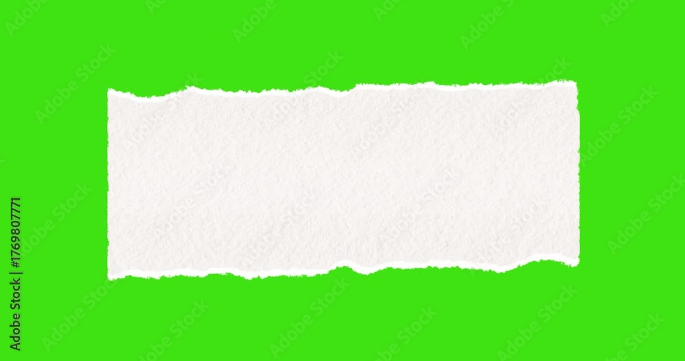 Ripped, Torn Paper Transition On Green Screen Background. Animation ...