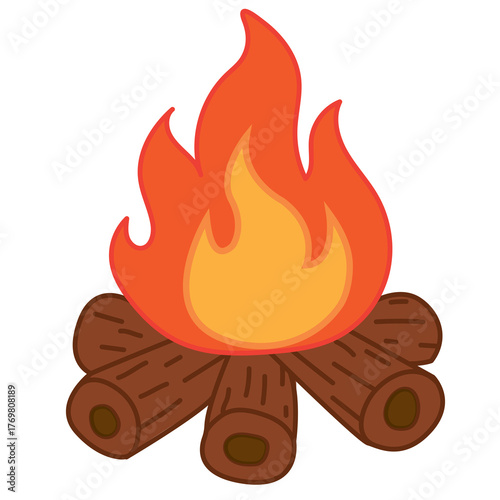 Small Bonfire Illustration  Cozy Campfire Vector Design