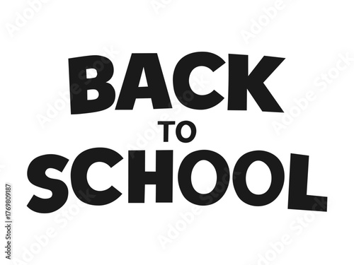 Back to School in a bold font text. Great for banners, welcome signs, student promotions, and academic use. Suitable for various learning materials