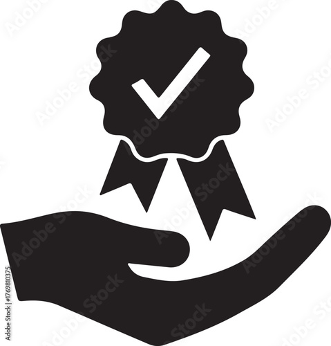 Set of three green quality control approved badges with checkmarks
