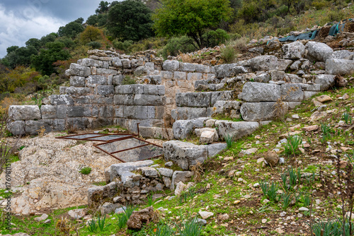 Kaunos (Carian: Kbid Lycian: Xbide Ancient Greek: Καῦνος; Latin: Caunus) ancient city was a city of ancient Caria and in Anatolia, a few kilometres west of the modern town of Dalyan. Amphitheatre area