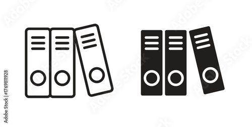 Binder icons with simple flat and thin stroke style