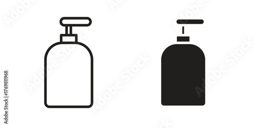 Body Soap icons with simple flat and thin stroke style