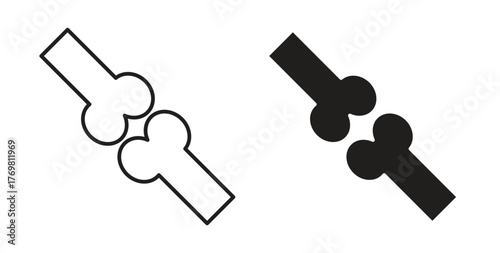 Bones icons with simple flat and thin stroke style