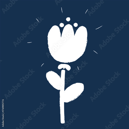 Vector illustration of a hand-drawn flower symbolizing delicate beauty, creativity, and harmony