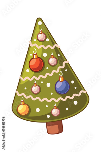 Decorated Christmas tree festive attribute