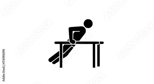 Man holding parallel bars 