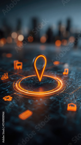 Local business geo localization solutions concept illustration made with Generative AI