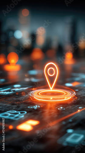 Local business geo localization solutions concept illustration made with Generative AI