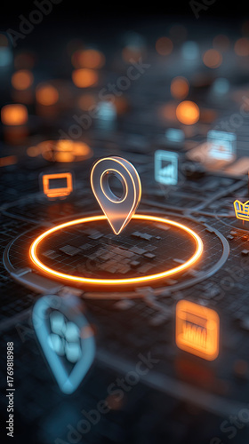 Local business geo localization solutions concept illustration made with Generative AI