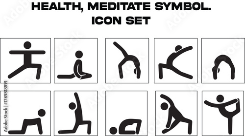 Health Meditate symbol Icon