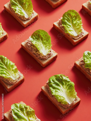 Bread and lettuce illustration made with Generative AI