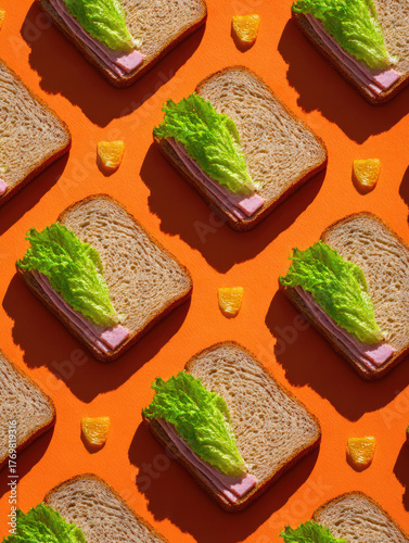 Bread and lettuce illustration made with Generative AI