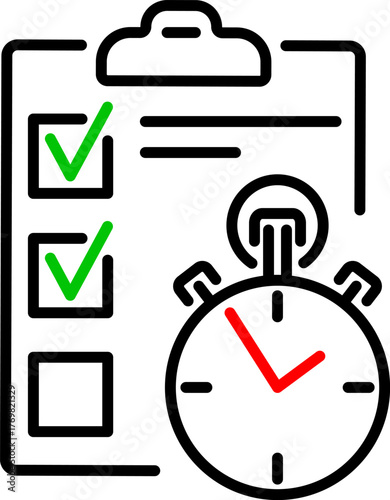 Planning Exam Time Management Line Icon