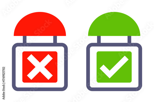 Like, dislike button on voting. Flat illustration.