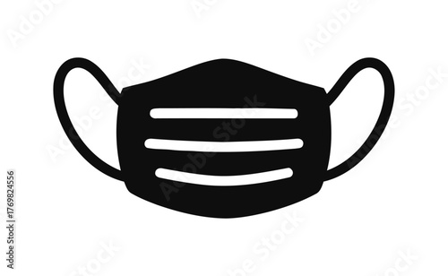Surgical Face Mask Isolated on White Backdrop as a Healthcare Symbol