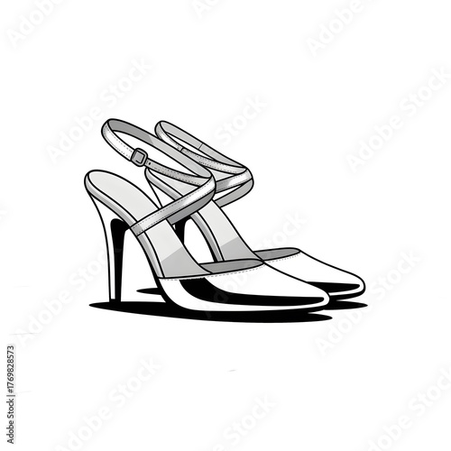 Elegant black and white high heel fashion chair design