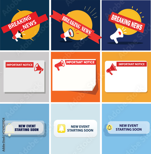 Announcement Graphics Pack – Breaking News, Important Notices & Event Alerts
